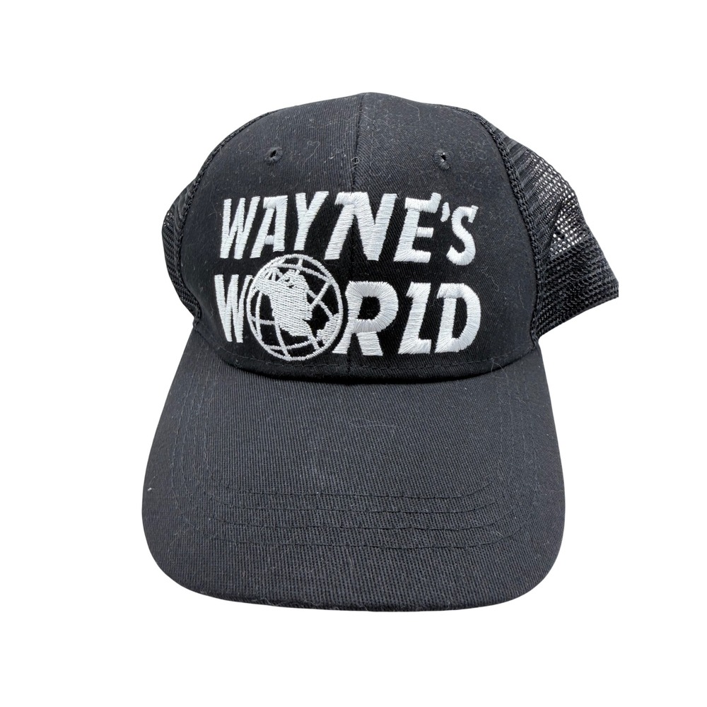 Wayne's World Trucker Hat Mens OSFM Black Embroidered Movie Promo Snapback